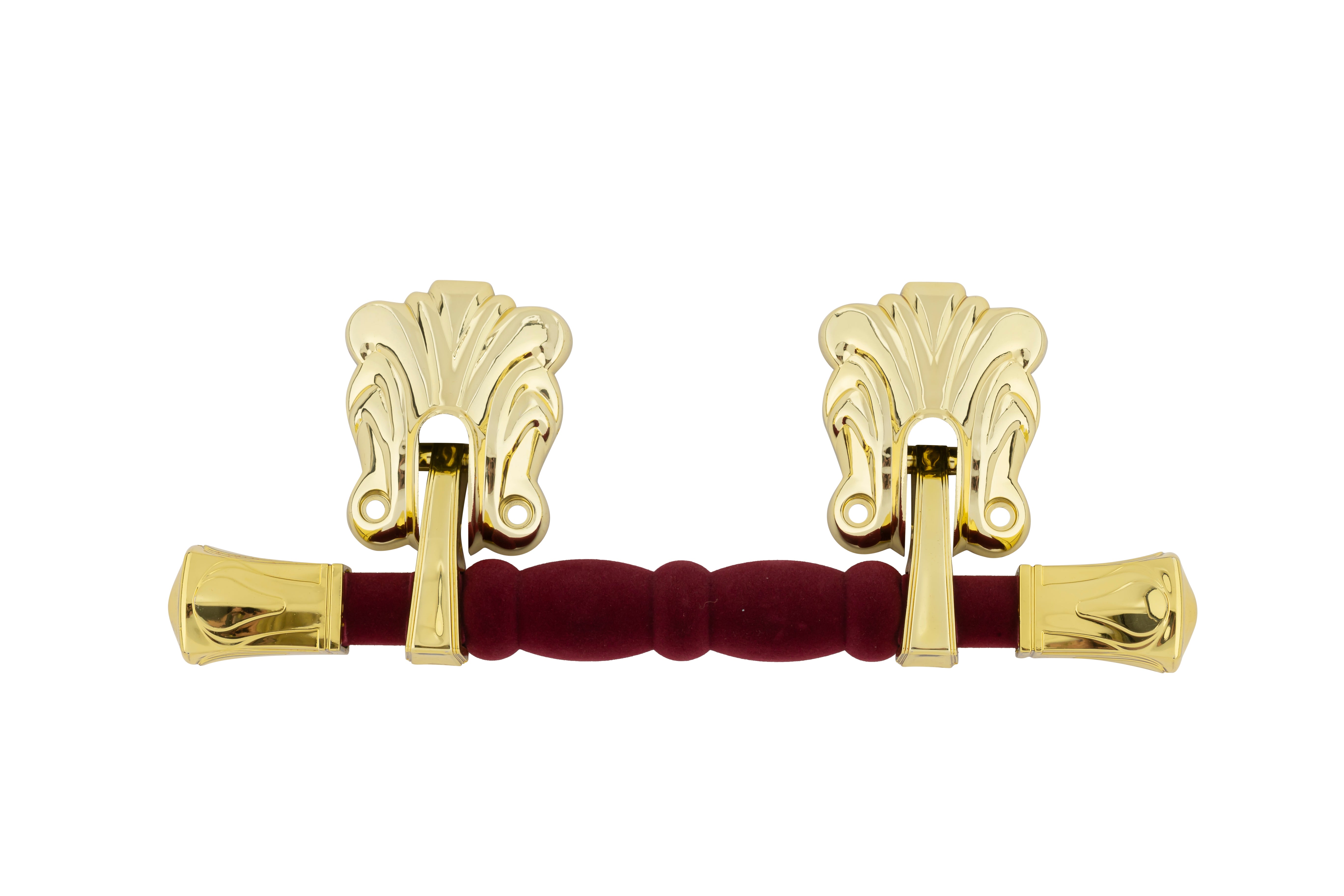 Cranoge Burgundy Flocked Handle Gold - 6 piece set