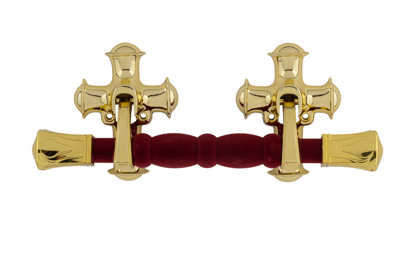 Lagore Burgundy Flocked Handle Gold - 6 piece set