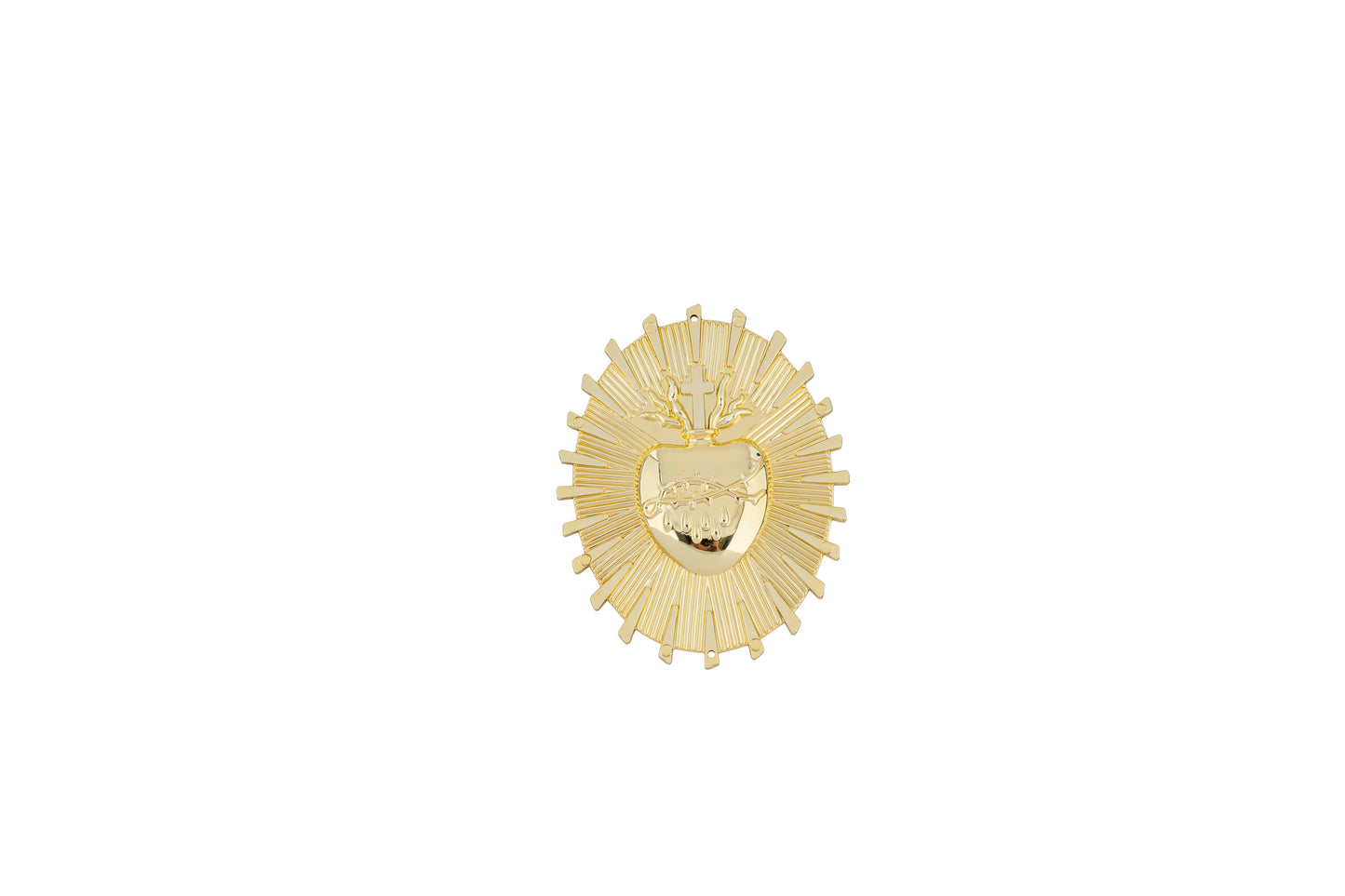 Plain Sacred Heart Plastic Ornament Gold