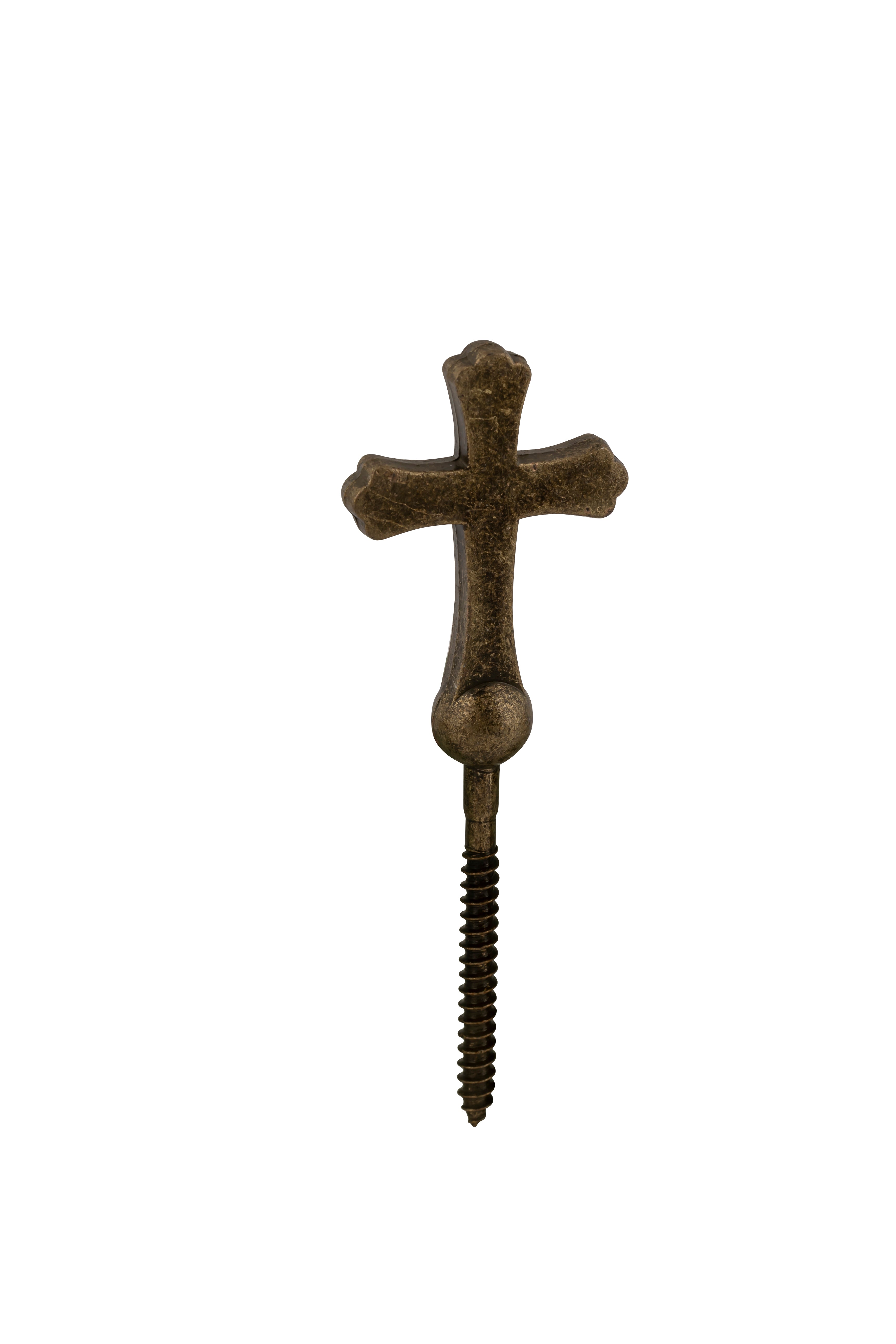 Cast Ball Cross Screw Antique Brass