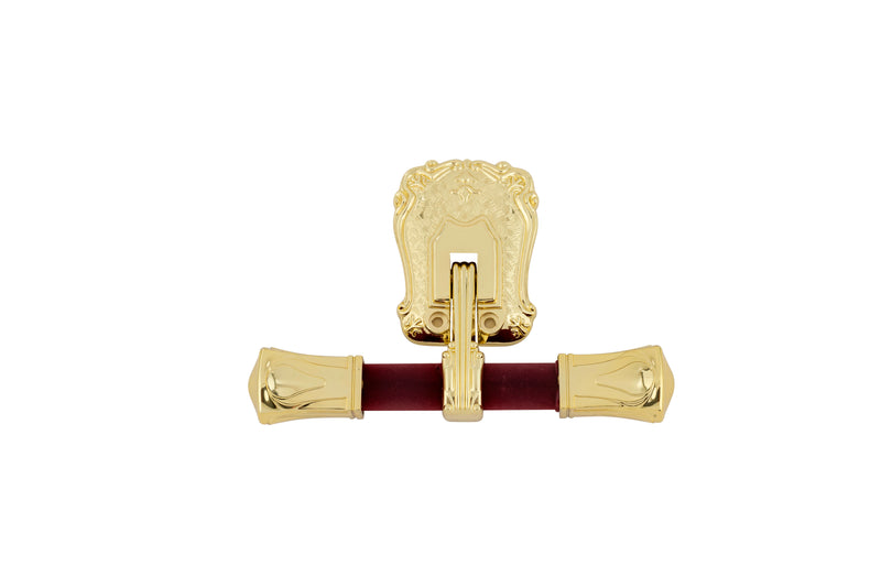 Cranoge Metal Burgundy Flocked Handle Gold
