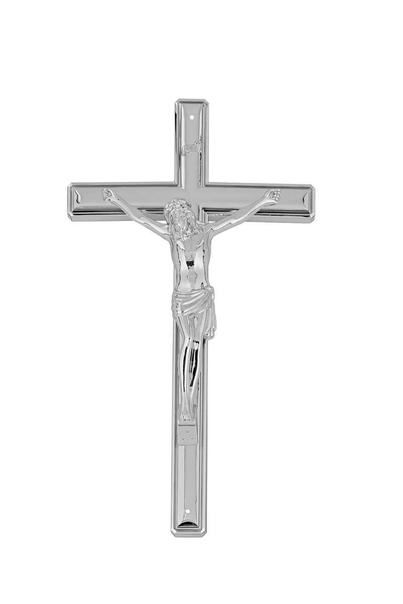 11 inch Plastic Crucifix Nickel