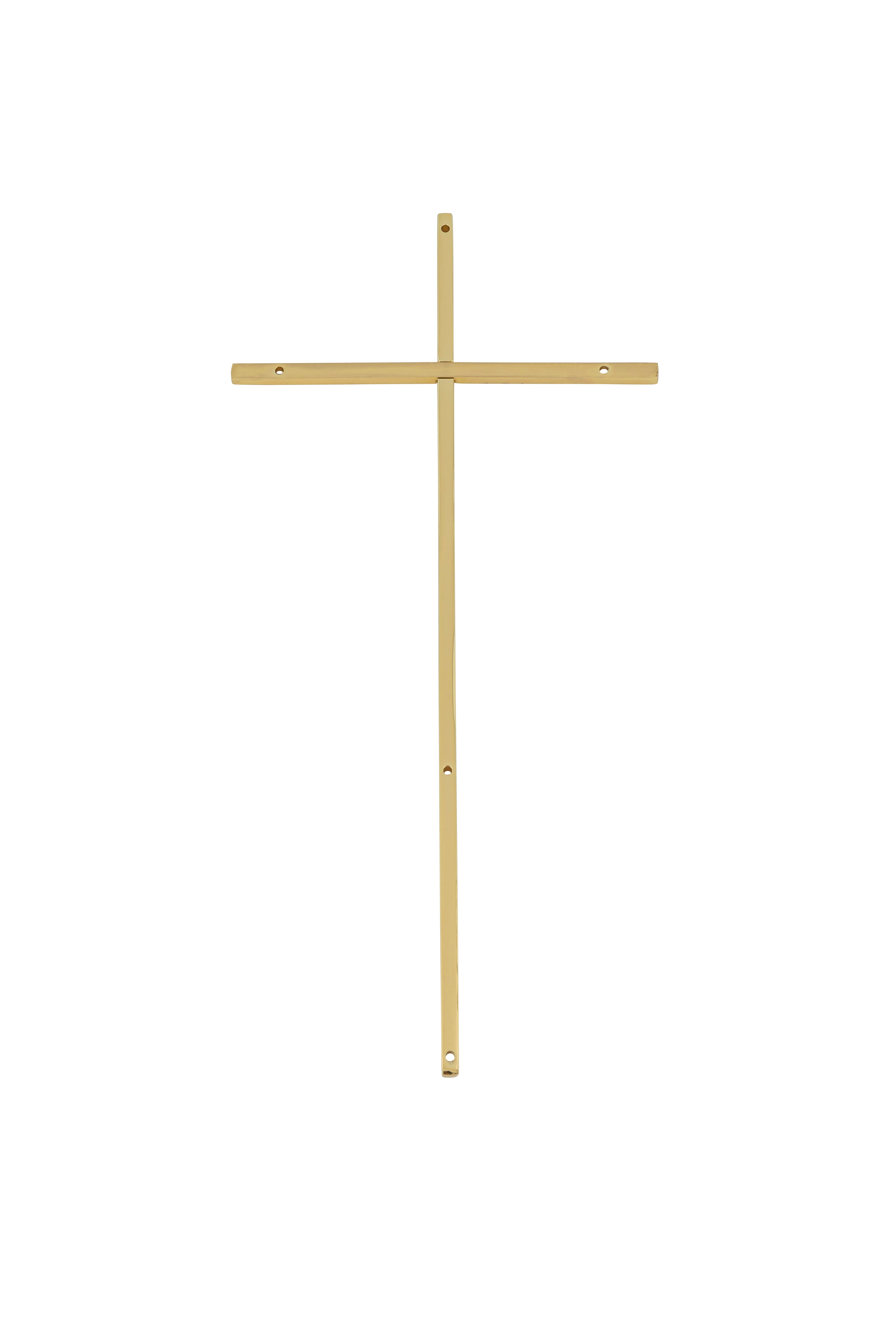 16 inch Plain Metal Cross Gold