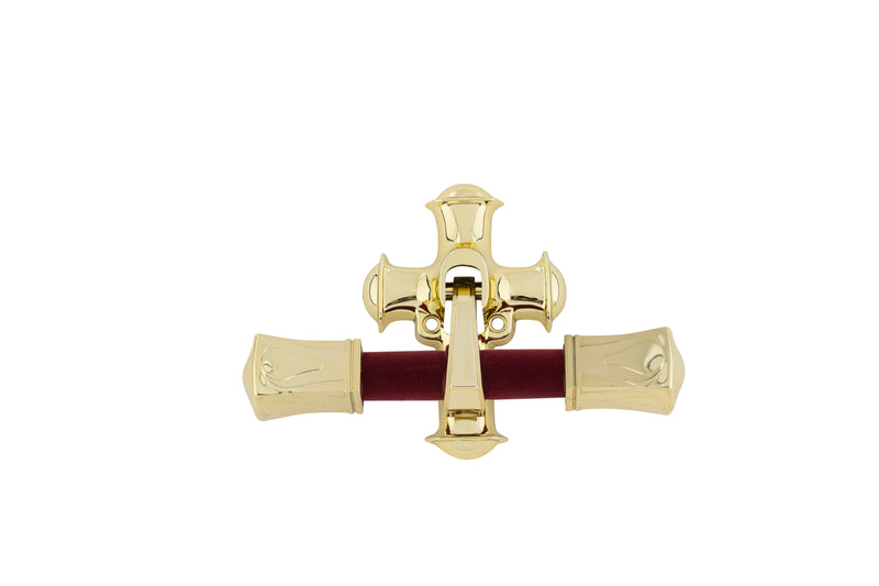 Lagore Burgundy Flocked T-End Gold - 2 piece set