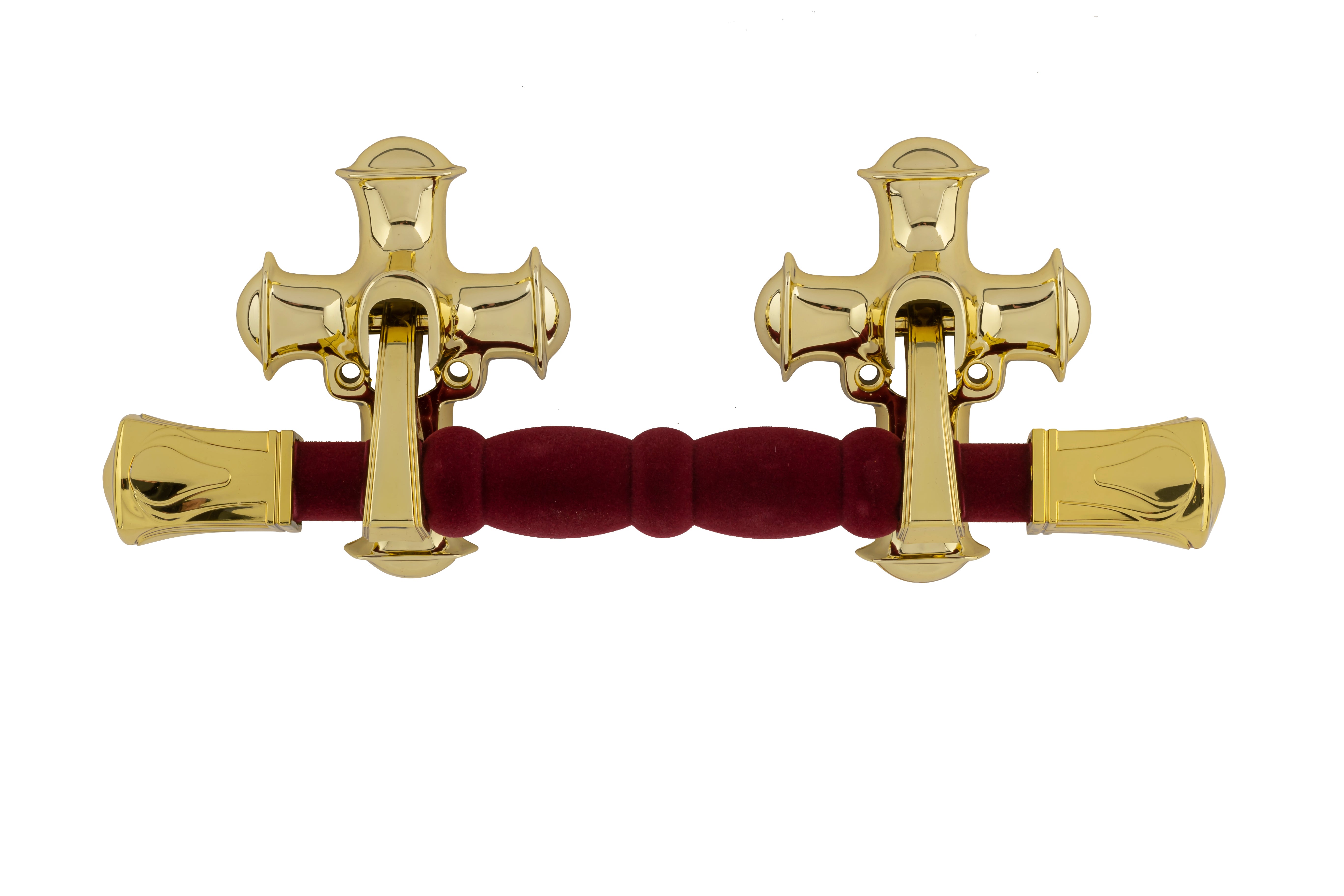 Lagore Burgundy Flocked Handle Gold - 6 piece set