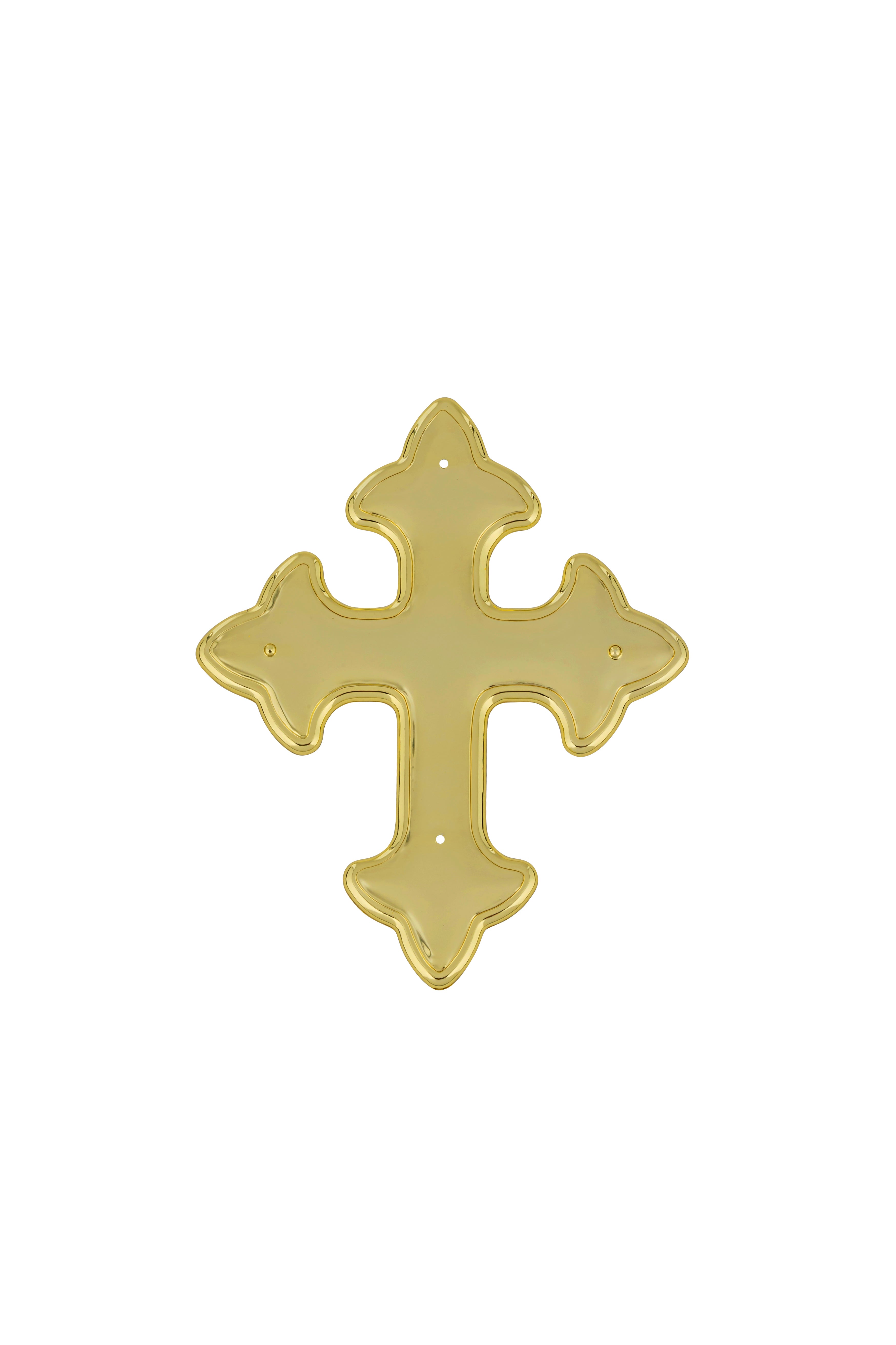 Flat Gothic Cross No19 Plastic Ornament Gold