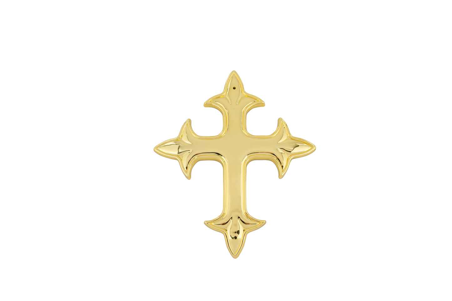 No18 Raised Gothic Cross Plastic Ornament Gold