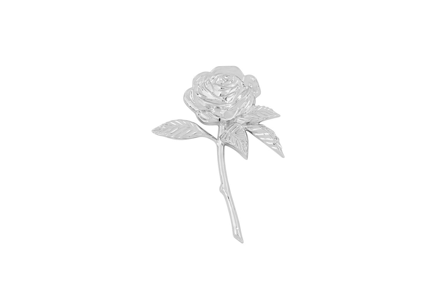Plastic Long Stem Rose Ornament Nickel