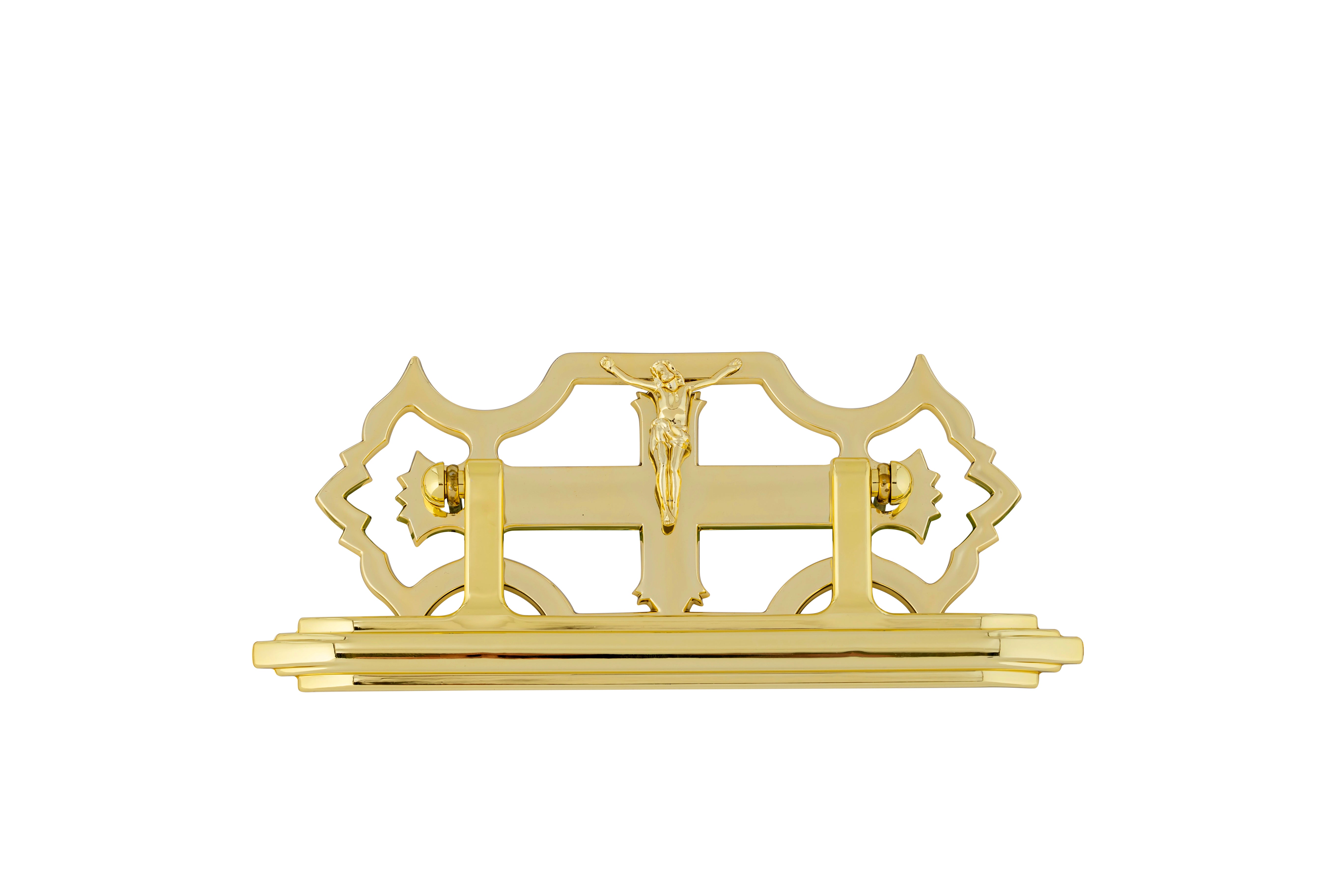 Split Plastic Cross with Figure Square Plastic Handle Gold - 6 piece set