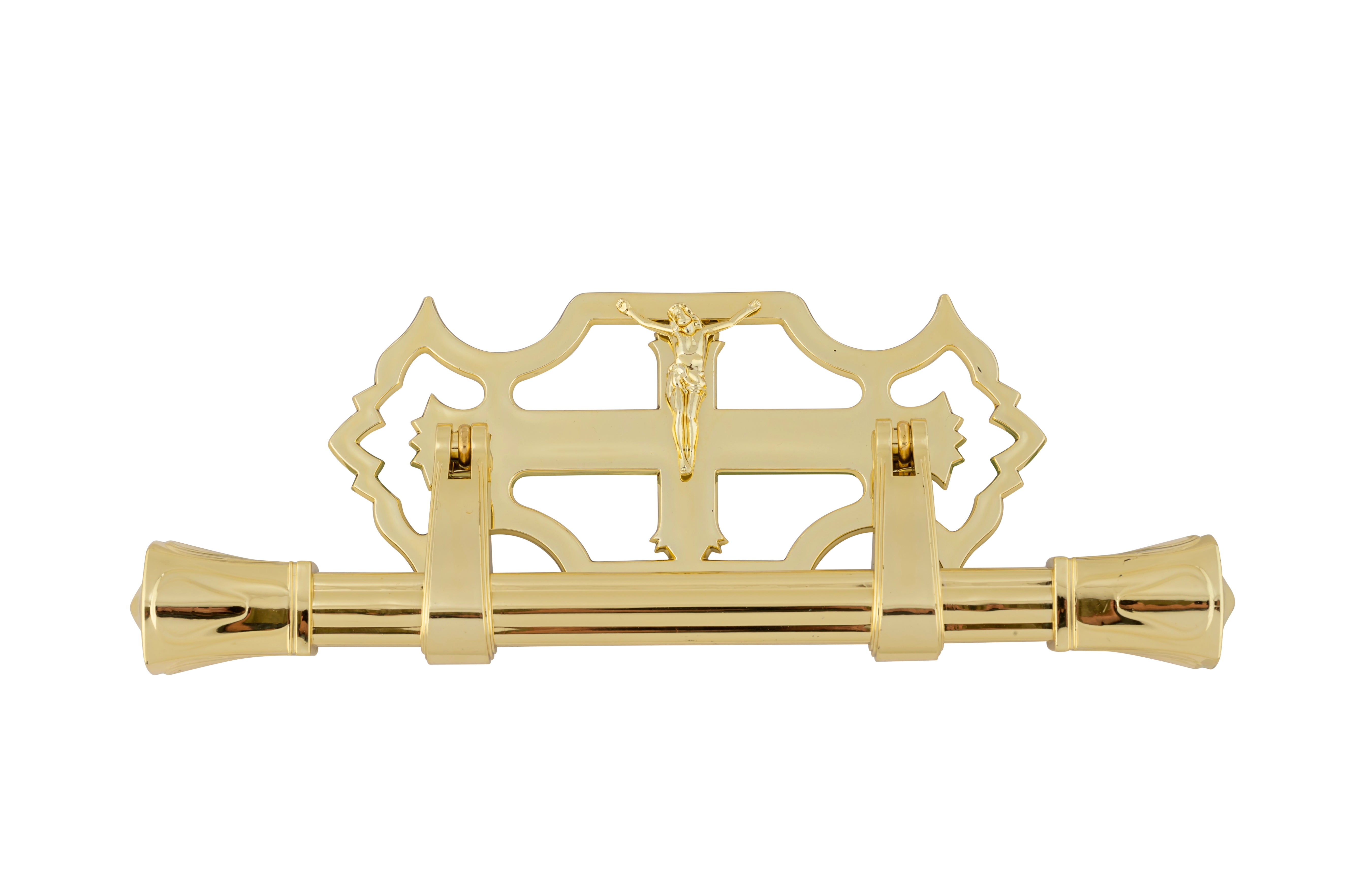Split Plastic Cross with Figure-Cranoge Plastic Handle Gold - 6 piece set