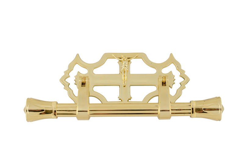 Split Plastic Cross with Figure-Cranoge Plastic Handle Gold - 6 piece set