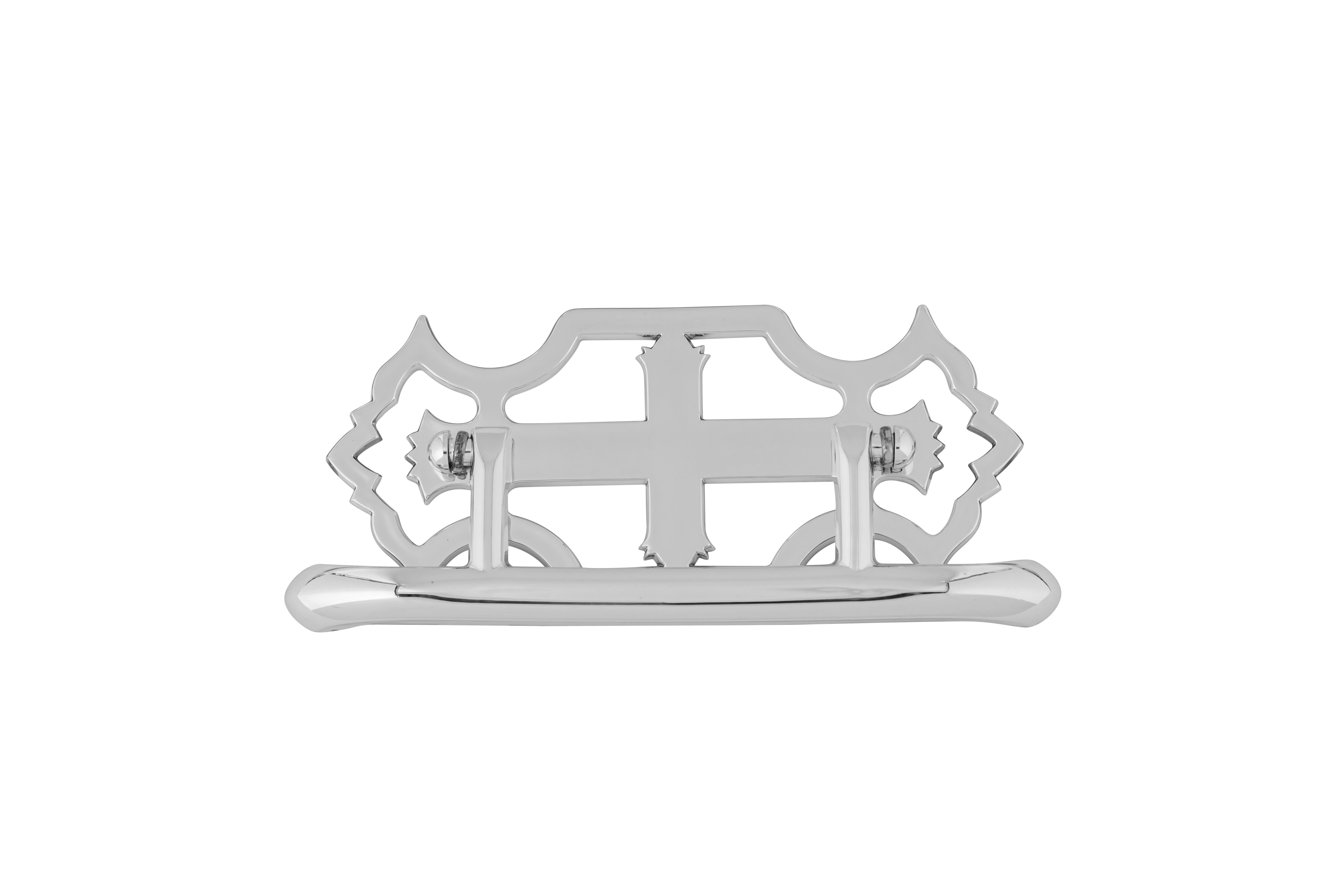 Split Metal Cross Round Metal Handle Nickel - 6 piece set