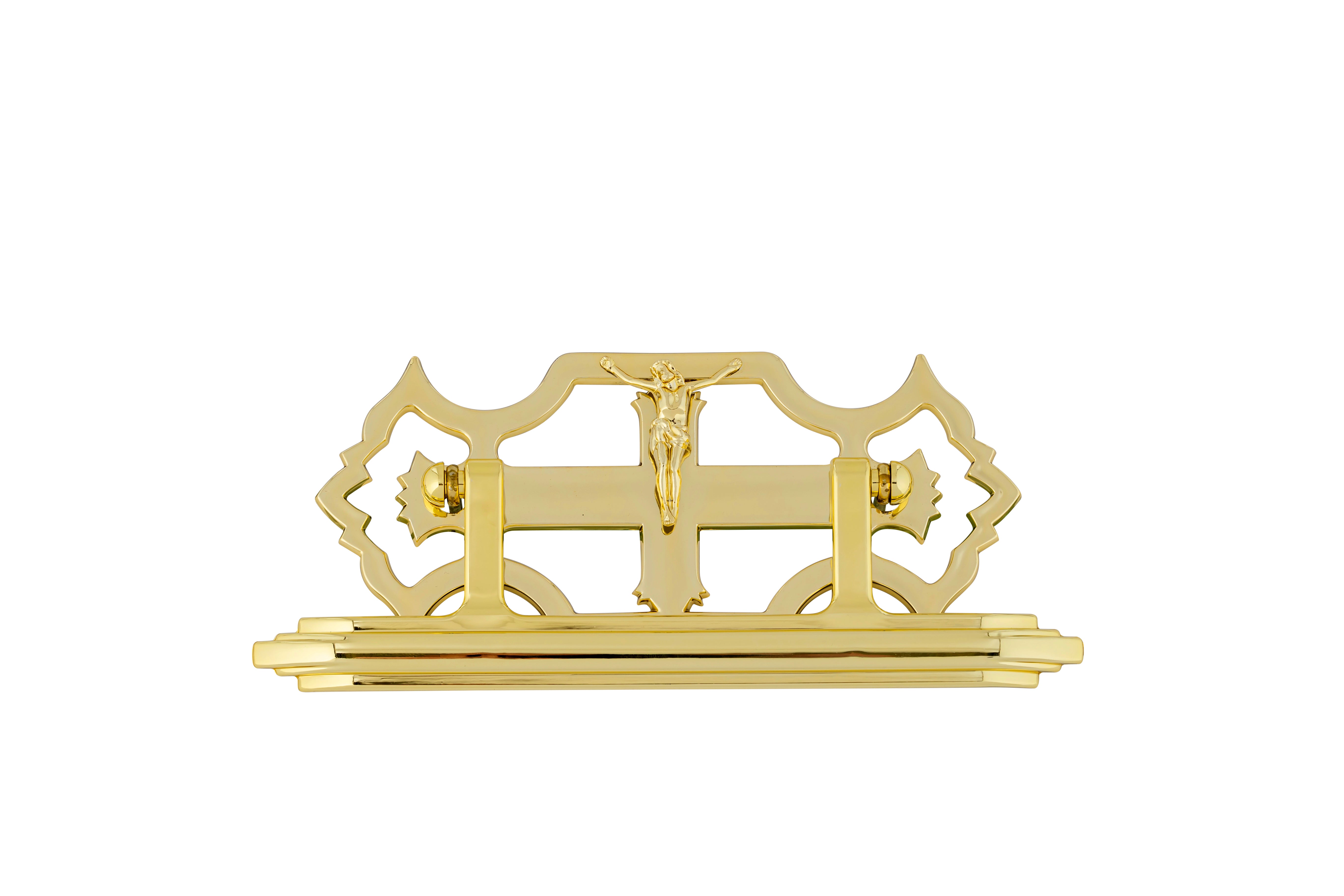 Split Metal Cross with Figure Square Metal Handle Gold - 6 piece set